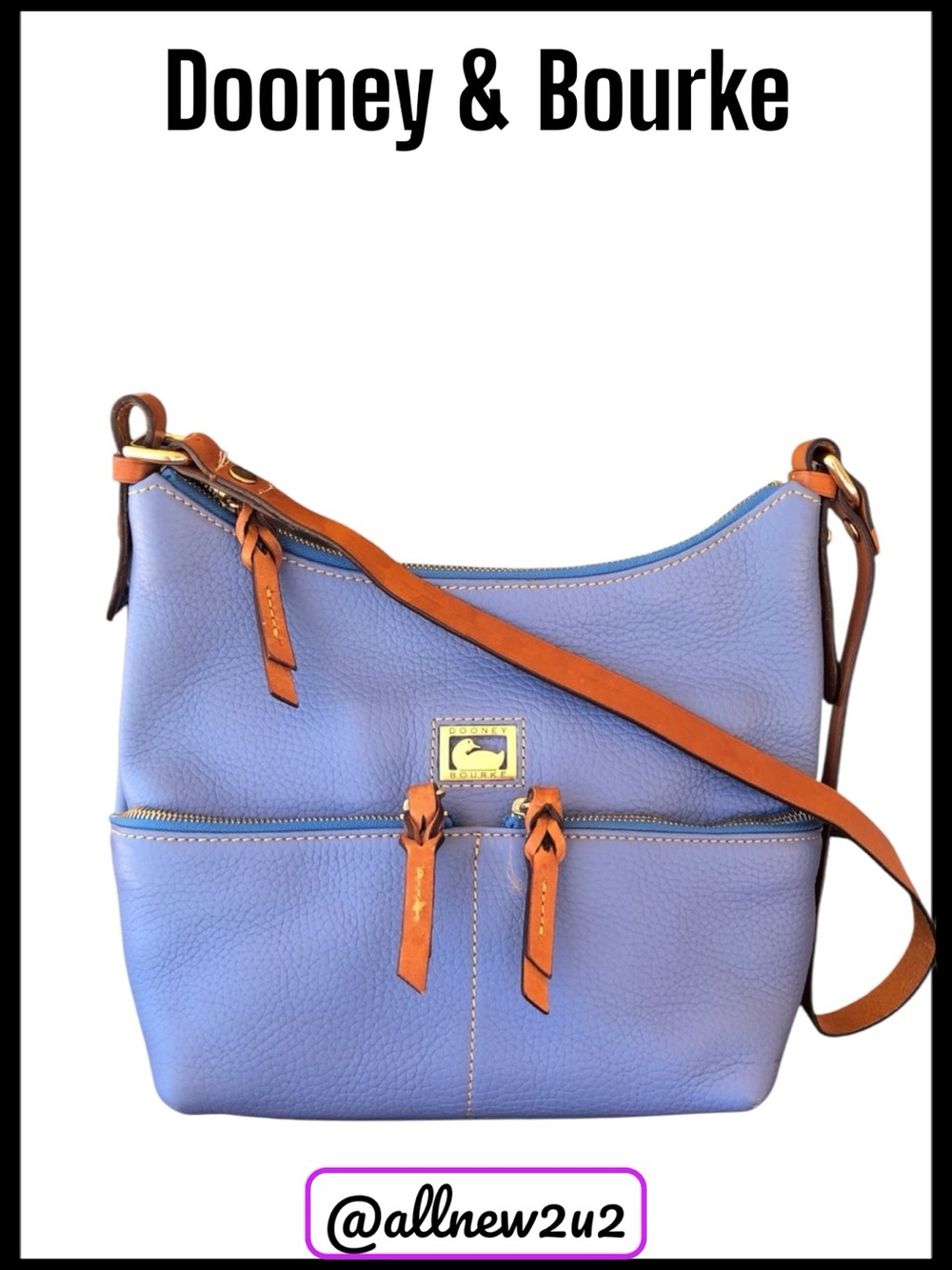 Dooney & Bourke Pebble Grain Alyssa Crossbody Shoulder Bag in Azure
